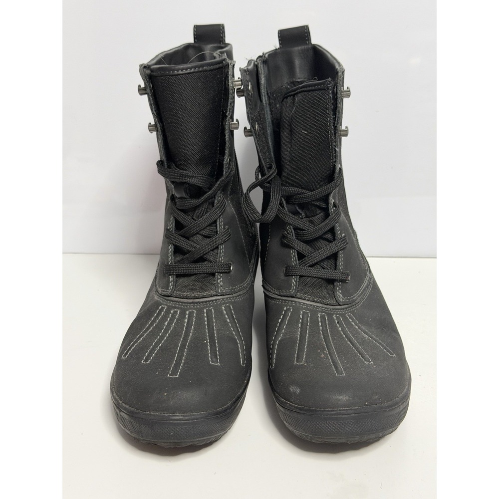 Women's Clarks-Carima Luna-Black Leather Textile Zip Boots Sz 9.5 M C-2 - Picture 2 of 8